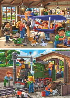 Ravensburger - Airplane & Train Repairs 2x24p - (12004044)