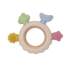Magni - Beißring aus LFGB Silikon mit taktilen Oberflächen, beige - (5732)