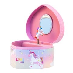 Magni - Jewellery box with music, Unicorn heart, pink - (3922)