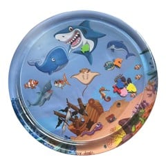 Magni - Baby water play mat with sea creatures, round, blue - (5716)