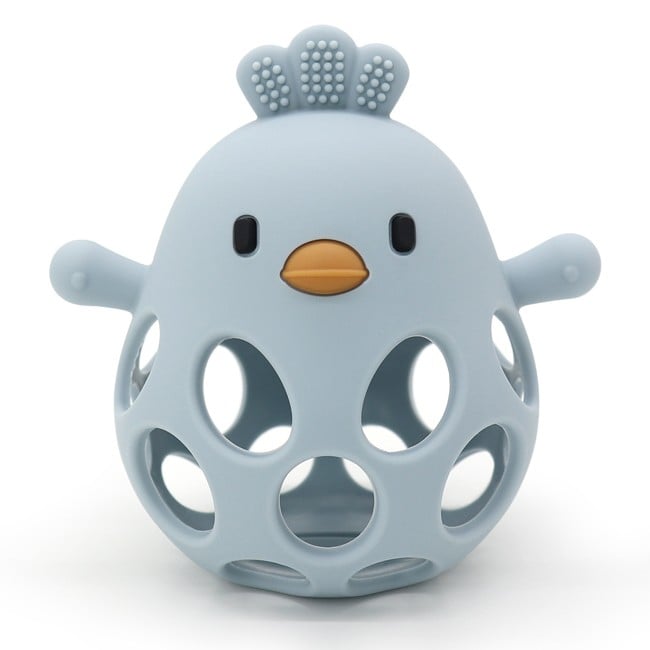 Magni - Teether ball duckling in LFGB silicone, blue - (5632)