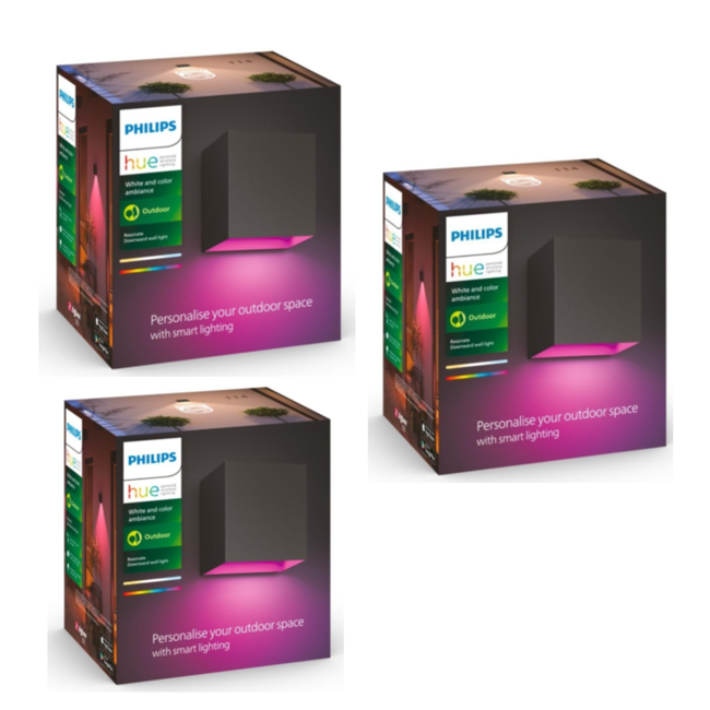 Philips Hue - 3x Downward Resonate Wandleuchte - Bundle