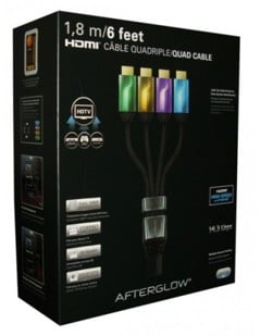 PDP Quad HDMI Cable 6' AfterGlow (Green/Gold/Lilac/Blue)