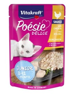 Vitakraft -  23 x Poésie Délice Junior chicken 85gr( obs bedst før 13/12-2024)