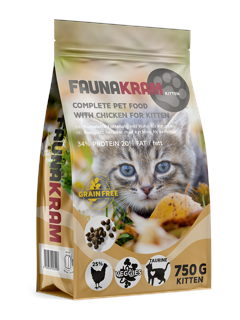 Faunakram - 750g dry food with chicken for kittens - 750g