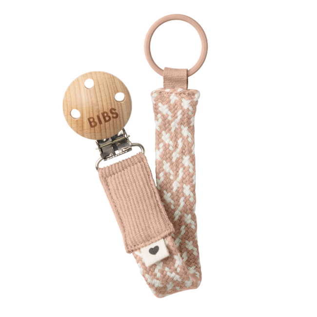 BIBS - Pacifier Clip Braided - Blush/Ivory - Onesize