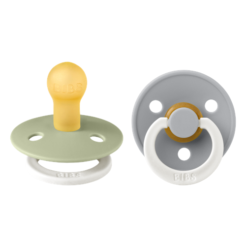 BIBS - Pacifier Colour 2 PACK - Sage GLOW/Cloud GLOW - Size 1