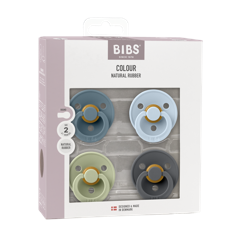 BIBS - Pacifier Colour 4 PACK - Petrol/Sage/Baby Blue/Iron - Size 2