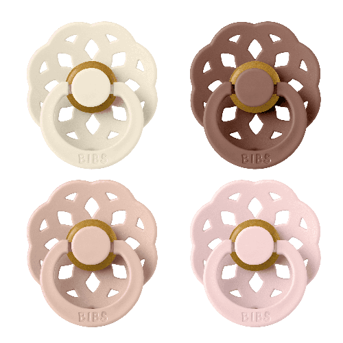 BIBS - Pacifier Boheme 4 PACK - Blush Mix - Size 2