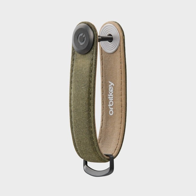 OrbitKey - Waxed Canvas Key Organiser - Khaki Green