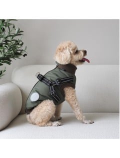 Nordic paws - Dogcoat Thor with harness 30cm - Green - XS