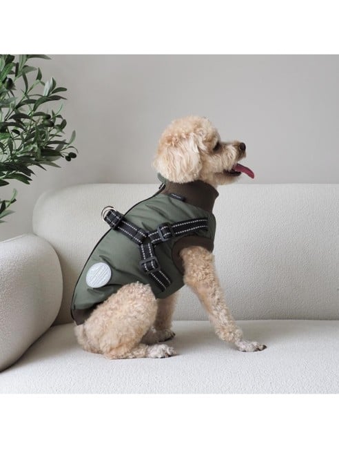 Nordic paws - Dogcoat Thor with harness 40cm - Green - M