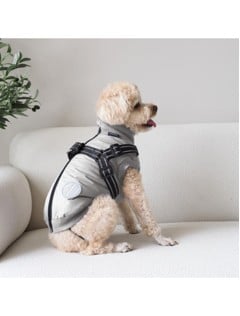 Nordic paws - Dogcoat Thor with harness - Lightgrey - Small 35cm