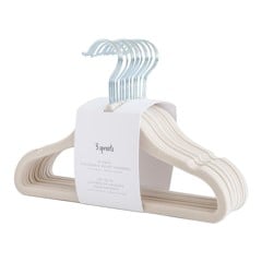 3 Sprouts - Velvet Hanger (Set of 15) - Beige