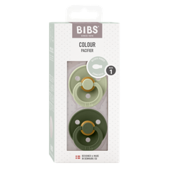 BIBS - Pacifier Colour 2 PACK - Sage/Hunter Green - Size 1