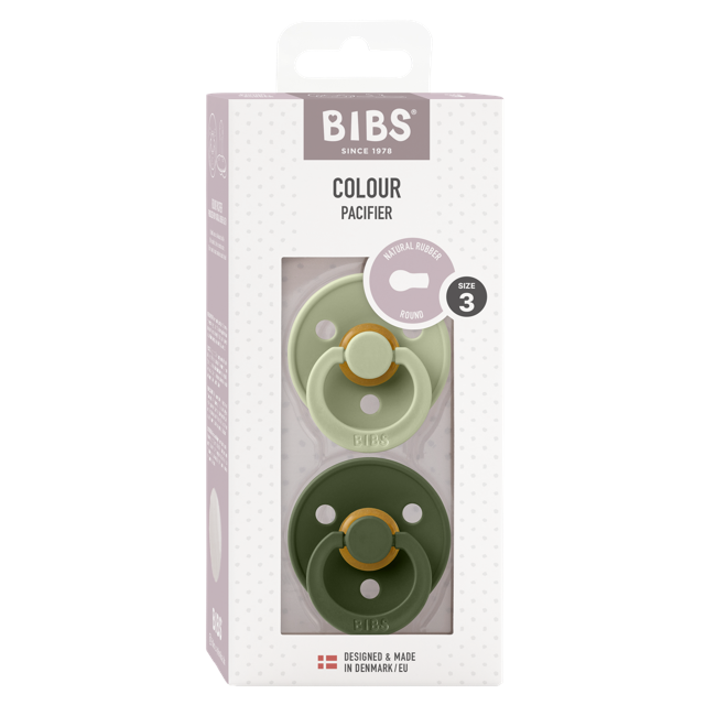 BIBS - Pacifier Colour 2 PACK - Sage/Hunter Green - Size 3