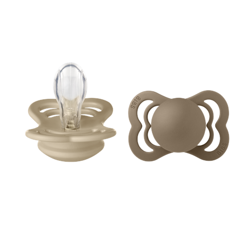 BIBS - Pacifier Supreme 2 PACK - Vanilla/Dark Oak - Size 1