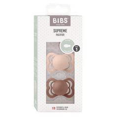 BIBS - Pacifier Supreme 2 PACK - Woodchuck/Blush - Size 1