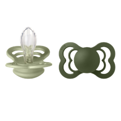 BIBS - Pacifier Supreme 2 PACK Silicone - Sage/Hunter Green - Size 2