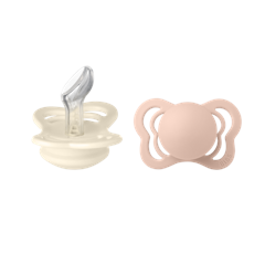 BIBS - Pacifier Couture 2 PACK - Ivory/Blush - Size 1