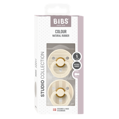 BIBS - Pacifier Studio Colour 2 Pack - Ivory/Vanilla - Size 1