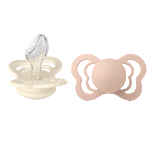 BIBS - Pacifier Couture 2 PACK - Ivory/Blush - Size 2