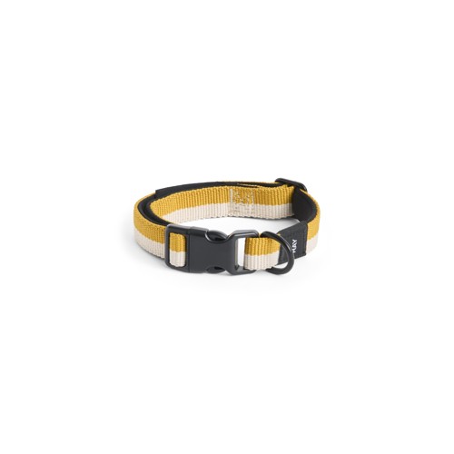 HAY – Hundhalsband Flat – S/M – 45 cm – Vit & Ockra