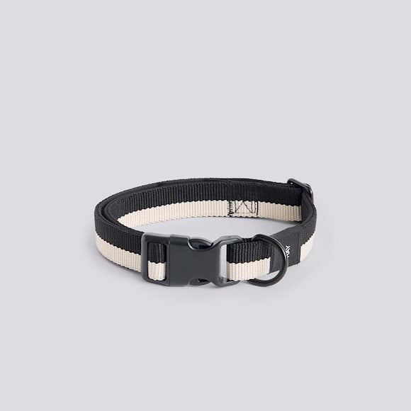 HAY - Halsbånd til hund - M/L - sort/hvid