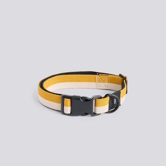 HAY - Halsbånd til hund - M/L - hvid/gul