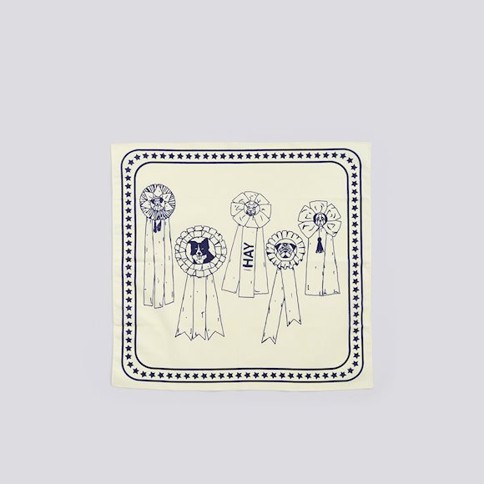 HAY - Recycled Dogs Scarf 55 x 55 (White & Blue)