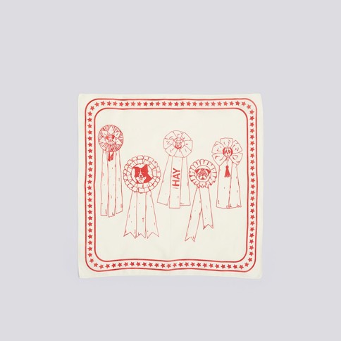 HAY - Recycled Dogs Scarf 55 x 55 (White & Red)