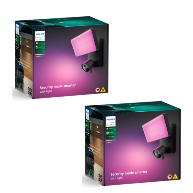 Philips Hue - 2x Secure Flutlicht mit Kamera EU - Bundle