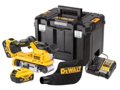 DeWALT - 18V XR Brushless cordless belt sander 75mm in TSTAK VI case (2X 5.0AH battery and charger)