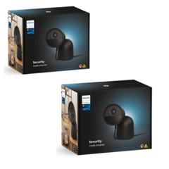 Philips Hue - 2x Secure Myndavél Vírutengd með Borðstandi EU - Svart - Bundle