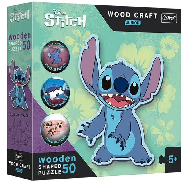 Puzzle - Wooden Shaped Junior - Lilo & Stitch (50 pieces)