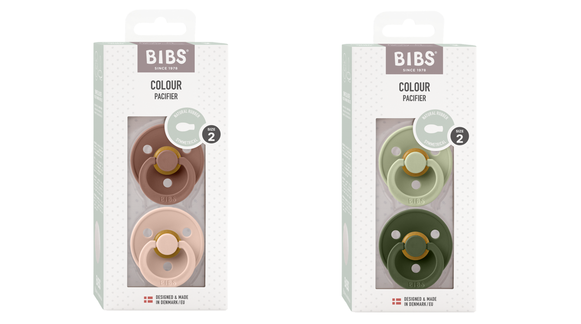 BIBS - Pacifier Colour 2 PACK - Blush & Sage - Size 2