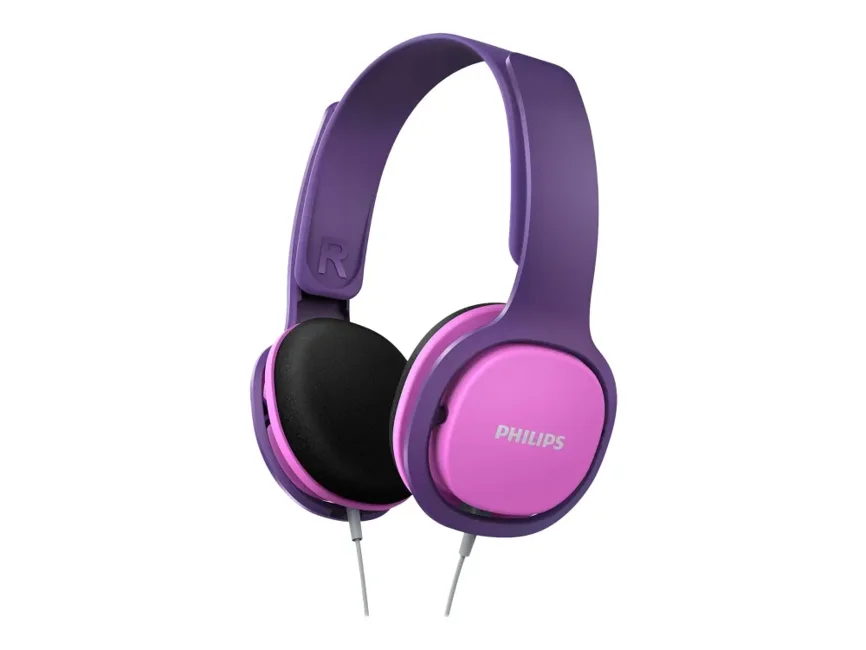 Philips - SHK2000PK/00 Kabelgebundene On-Ear Kopfhörer für Kinder - Pink/Lila