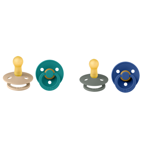 BIBS - Pacifier Colour 2 PACK - Taupe/Scuba & Pine/Cornflower - Size 2