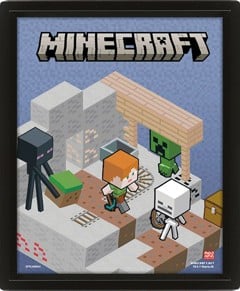 MINECRAFT (SWITCHING TERRAIN) LENTICULAR POSTER FLIP