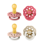 BIBS - Pacifier Boheme 2 x  2 PACK - Dusty Pink/Coral  & Blush/Vanilla GLOW - Size 2