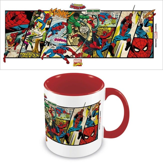 MARVEL COMICS (SPIDER-MAN PANELS) COLOURED INNER MUG