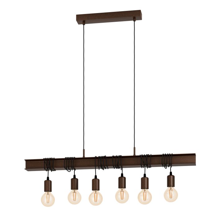 EGLO TOWNSHEND 4 Pendellampe– Industriell stil med 6 sokler - 100,5 cm