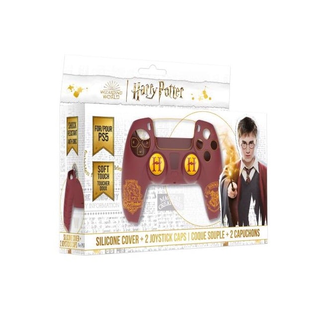 Harry Potter-Silicone Case + Thumbsticks for PS5 Controller - Gryffindor - Red