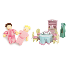 Le Toy Van - Budkin - Lalababy lille dukkebaby + Spisestue (Bundle)