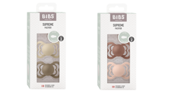 BIBS - Pacifier Supreme 2x 2 PACK - Vanilla/Dark Oak & Woodchuck/Blush - Size 2