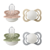 BIBS - Pacifier Supreme 2x 2 PACK Silicone - Blush/Vanilla GLOW & Sage/Cloud GLOW - Size 1 thumbnail-1