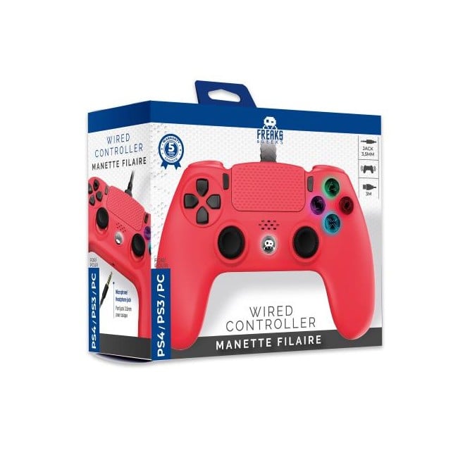 Wired Controller for PS4 with 3M Cable - Red