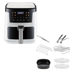 Sobczyk – Digitaalinen 7L Airfryer Valkoinen & 7L Airfryer Lisävarustesetti, 6 osaa - Bundle