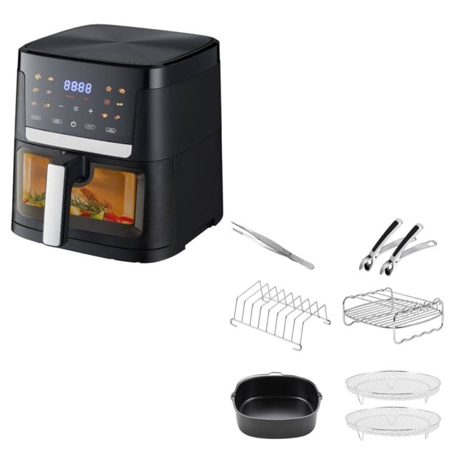 Sobczyk – Digitaalinen 7L Airfryer Musta & 7L Airfryer Lisävarustesetti, 6 osaa - Bundle