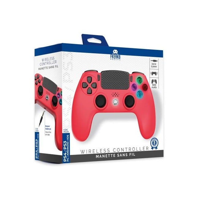 Wireless Controller for PS4 with 3,5mm jack slot - LED - Red